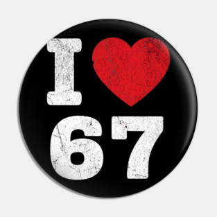 I Love 67 Funny Meme  6 7 Costume Six Seven Kids Youth Boys Gift Pin