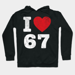 I Love 67 Funny Meme  6 7 Costume Six Seven Kids Youth Boys Gift Hoodie