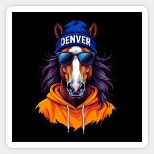 Denver Spirit Animal - Cool Denver Horse Beanie Hoodie Vibe Magnet