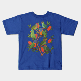 Australian Lorikeet Parrots Kids T-Shirt