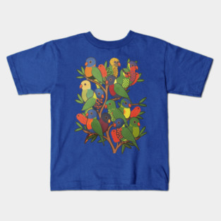 Rainbow Lorikeet Parrot Trichoglossus Species Kids T-Shirt