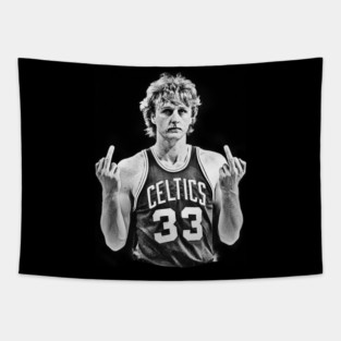 Vintage  Midle Finger larry bird 80s Tapestry