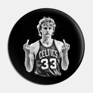 Vintage  Midle Finger larry bird 80s Pin