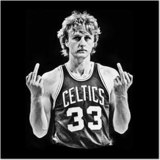 Vintage  Midle Finger larry bird 80s Posters and Art