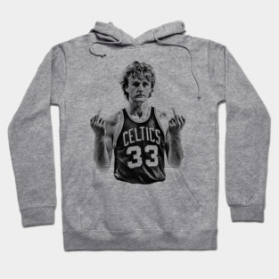 Vintage  Midle Finger larry bird 80s BLack Hoodie