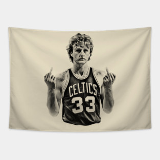 Vintage  Midle Finger larry bird 80s BLack Tapestry