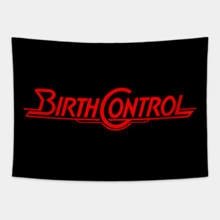 Red Merch Birth Control Band Tapestry