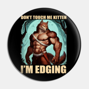 Don't Touch Me Kitten I'm Edging Pin