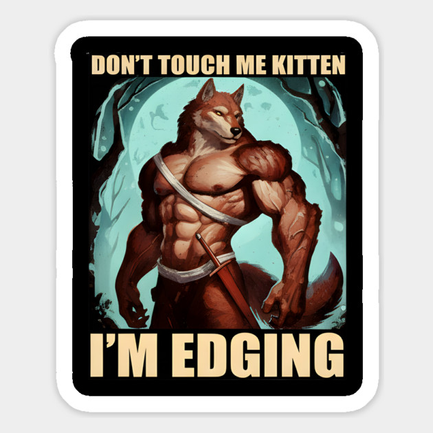 Don't Touch Me Kitten I'm Edging Magnet by DesignAura