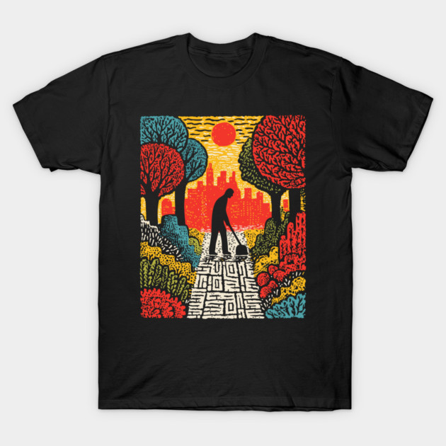 Urban Folk Art - The Quiet Custodian T-Shirt by TuncGK