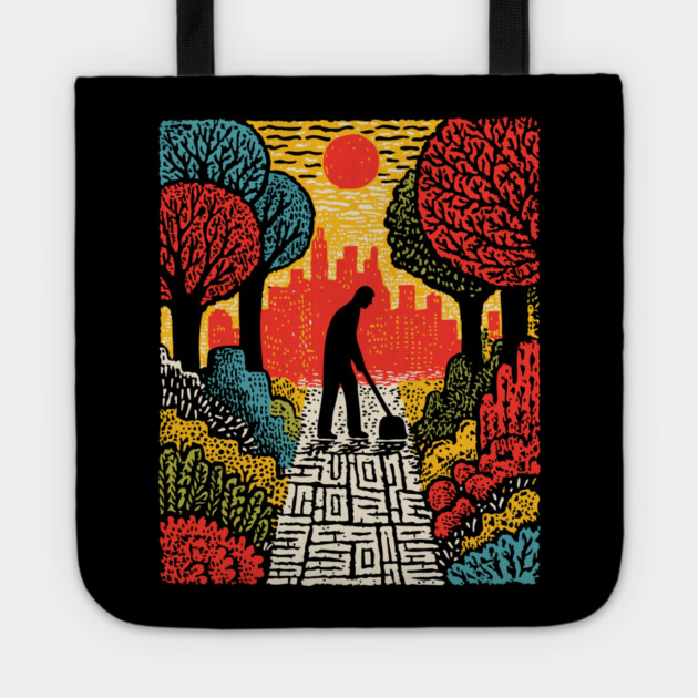 Urban Folk Art - The Quiet Custodian Tote by TuncGK
