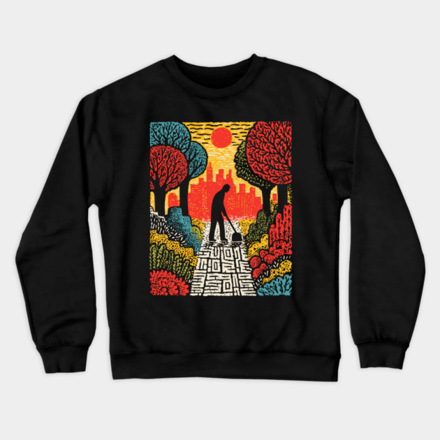 Urban Folk Art - The Quiet Custodian Crewneck Sweatshirt by TuncGK