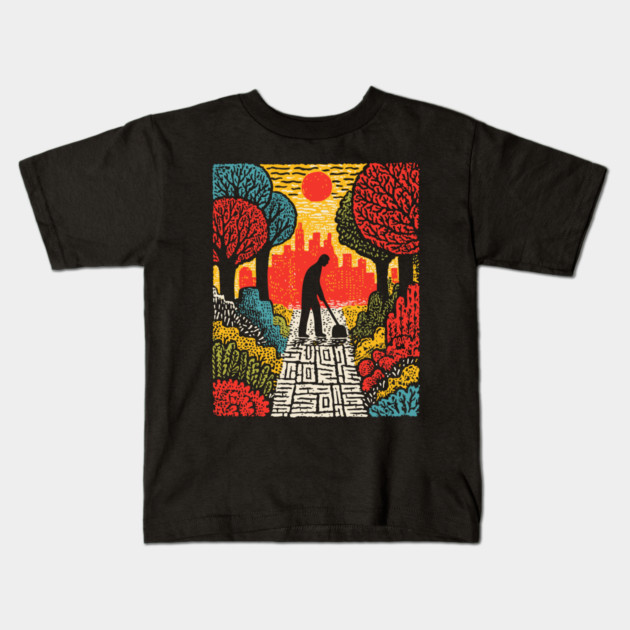 Urban Folk Art - The Quiet Custodian Kids T-Shirt by TuncGK