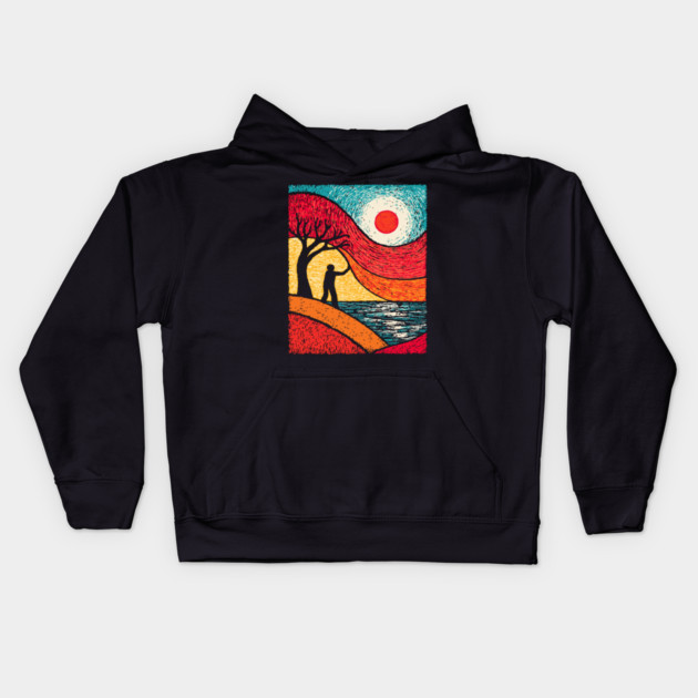 Surreal Conductor - Orchestrating the Seasons Kids Hoodie by TuncGK