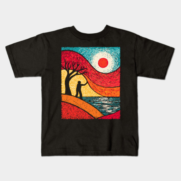 Surreal Conductor - Orchestrating the Seasons Kids T-Shirt by TuncGK