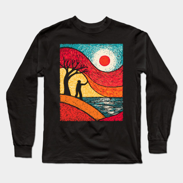 Surreal Conductor - Orchestrating the Seasons Long Sleeve T-Shirt by TuncGK