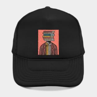 Surreal Book Head - A Portrait of the Bibliophile Hat