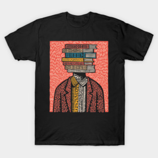 Surreal Book Head - A Portrait of the Bibliophile T-Shirt