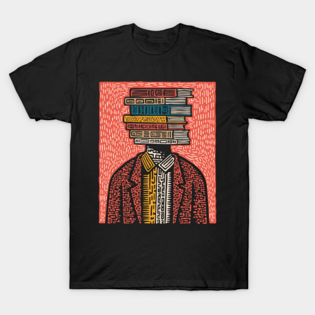 Surreal Book Head - A Portrait of the Bibliophile T-Shirt by TuncGK