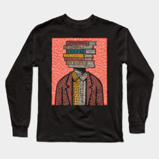 Surreal Book Head - A Portrait of the Bibliophile Long Sleeve T-Shirt