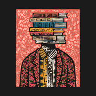 Surreal Book Head - A Portrait of the Bibliophile T-Shirt