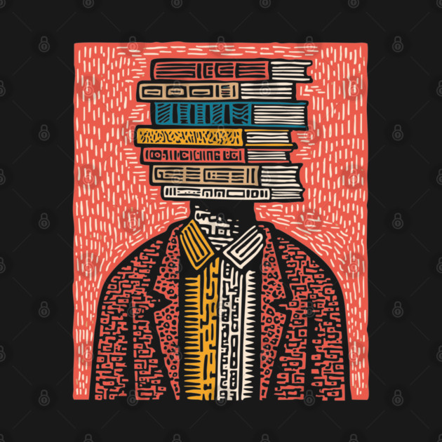 Surreal Book Head - A Portrait of the Bibliophile by TuncGK