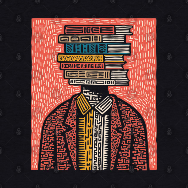 Surreal Book Head - A Portrait of the Bibliophile by TuncGK
