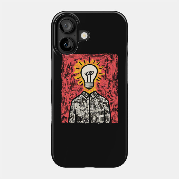 Modern Folk Art - The Anatomy of a Bright Idea Phone Case by TuncGK