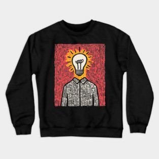 Modern Folk Art - The Anatomy of a Bright Idea Crewneck Sweatshirt