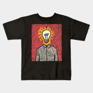 Modern Folk Art - The Anatomy of a Bright Idea Kids T-Shirt