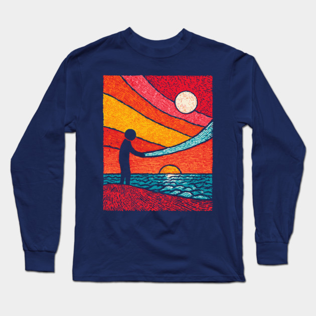 Cosmic Weaver - Mending the Fabric of the Universe Long Sleeve T-Shirt by TuncGK