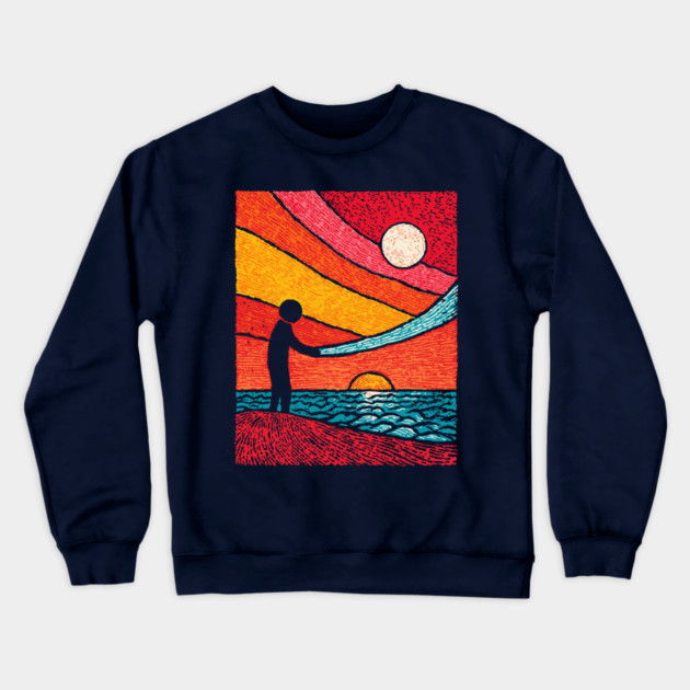 Cosmic Weaver - Mending the Fabric of the Universe Crewneck Sweatshirt by TuncGK