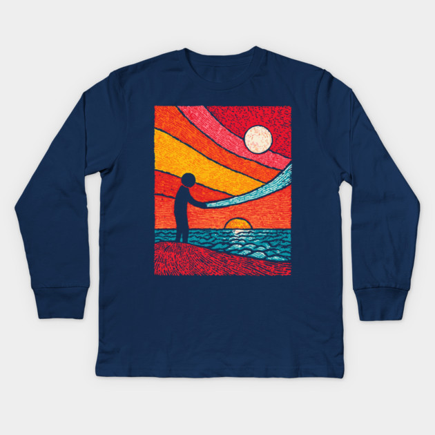 Cosmic Weaver - Mending the Fabric of the Universe Kids Long Sleeve T-Shirt by TuncGK
