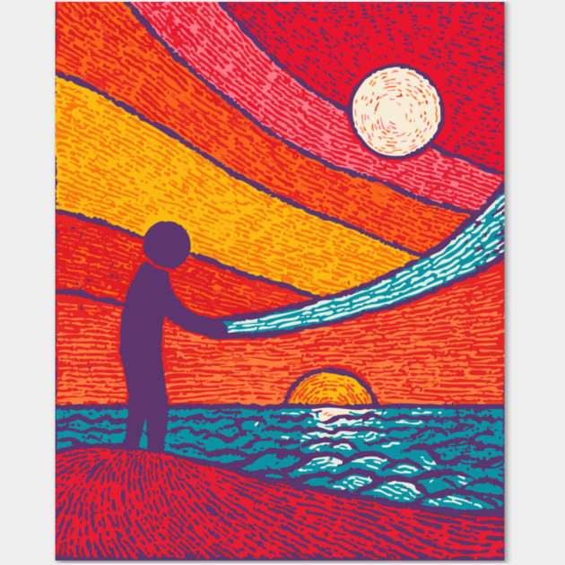 Cosmic Weaver - Mending the Fabric of the Universe Wall Art by TuncGK