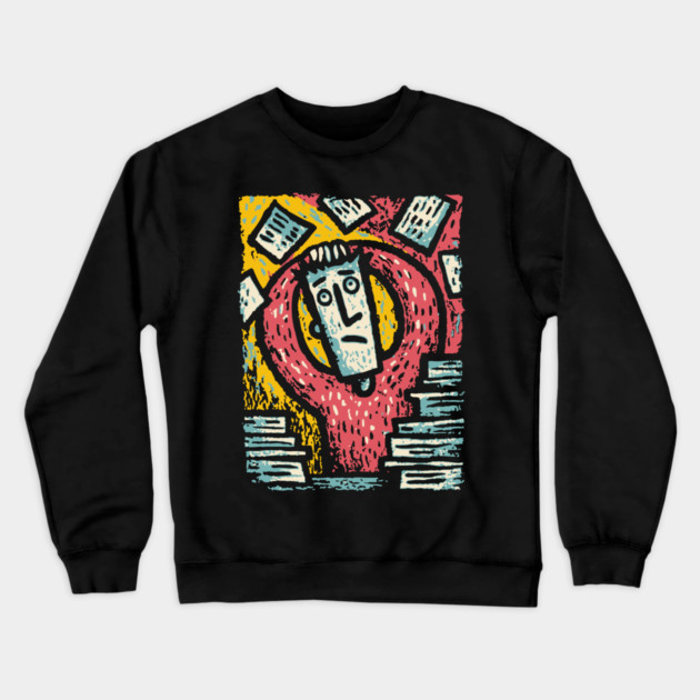 Existential Chaos - The Overwhelmed Mind Crewneck Sweatshirt by TuncGK