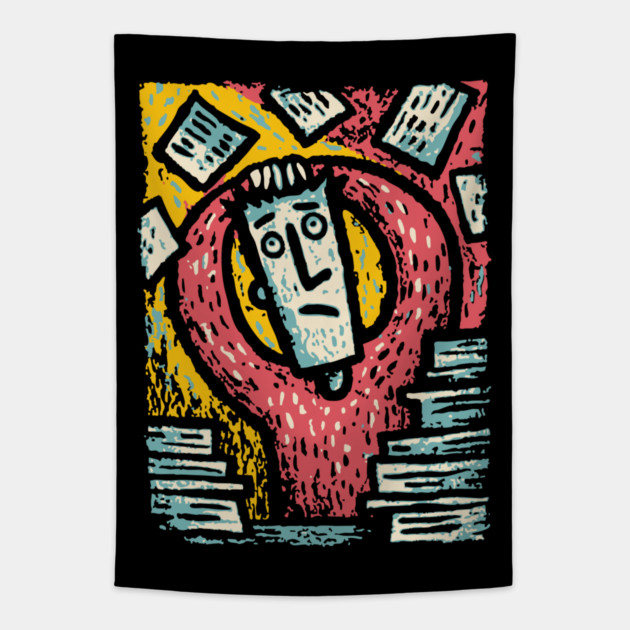 Existential Chaos - The Overwhelmed Mind Tapestry by TuncGK