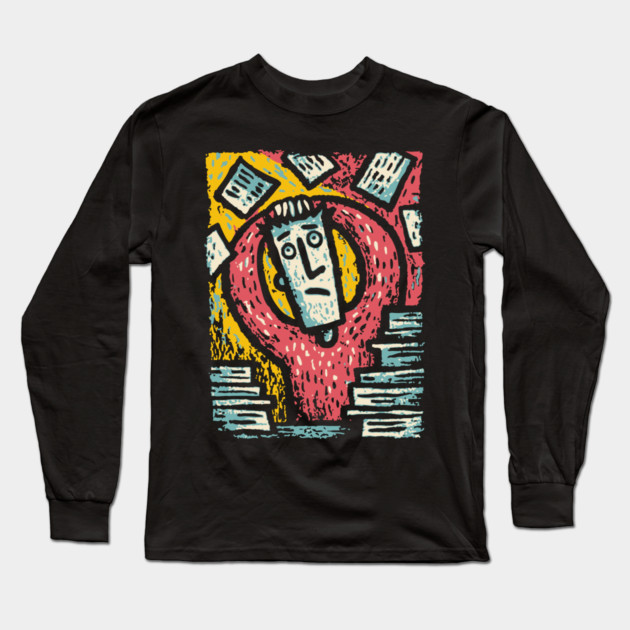 Existential Chaos - The Overwhelmed Mind Long Sleeve T-Shirt by TuncGK