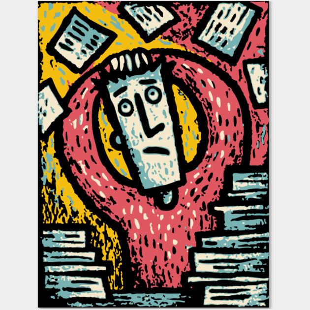 Existential Chaos - The Overwhelmed Mind Wall Art by TuncGK