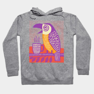 Quirky Coffee Bird - The Tropical Parrot Barista Hoodie