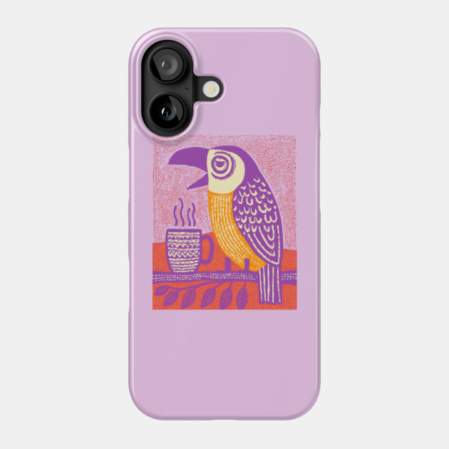 Quirky Coffee Bird - The Tropical Parrot Barista Phone Case by TuncGK