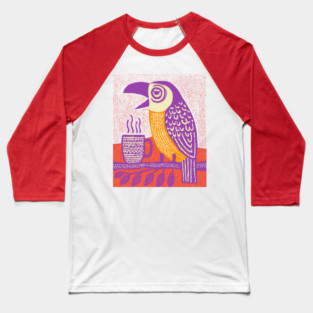 Quirky Coffee Bird - The Tropical Parrot Barista Baseball T-Shirt