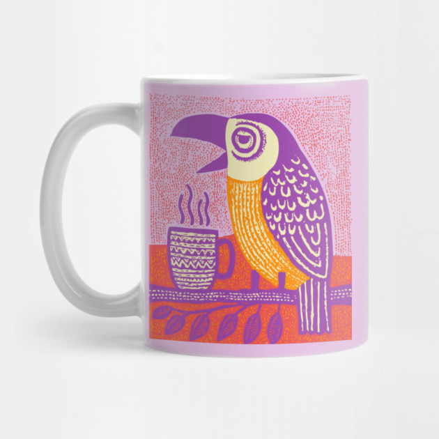 Quirky Coffee Bird - The Tropical Parrot Barista by TuncGK