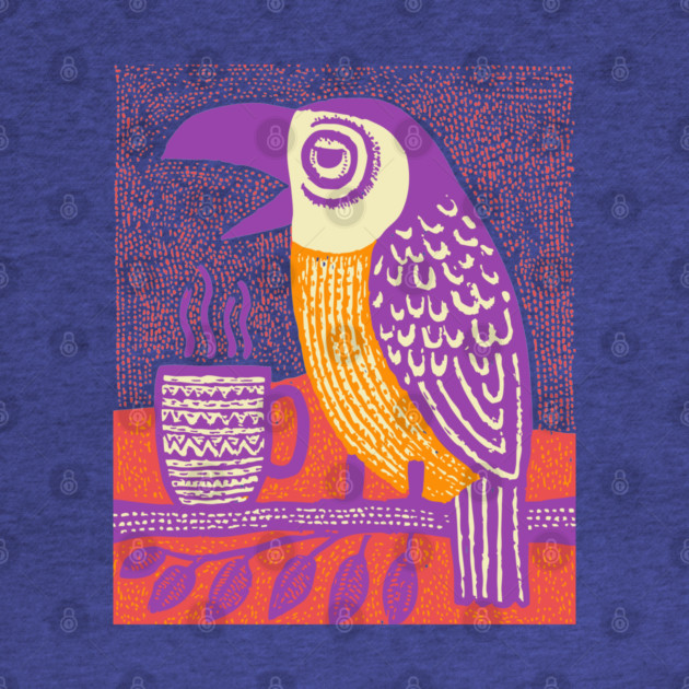 Quirky Coffee Bird - The Tropical Parrot Barista by TuncGK