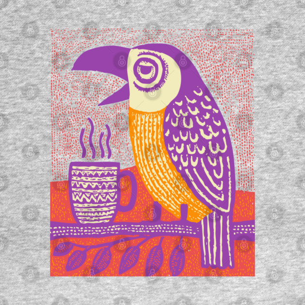 Quirky Coffee Bird - The Tropical Parrot Barista by TuncGK