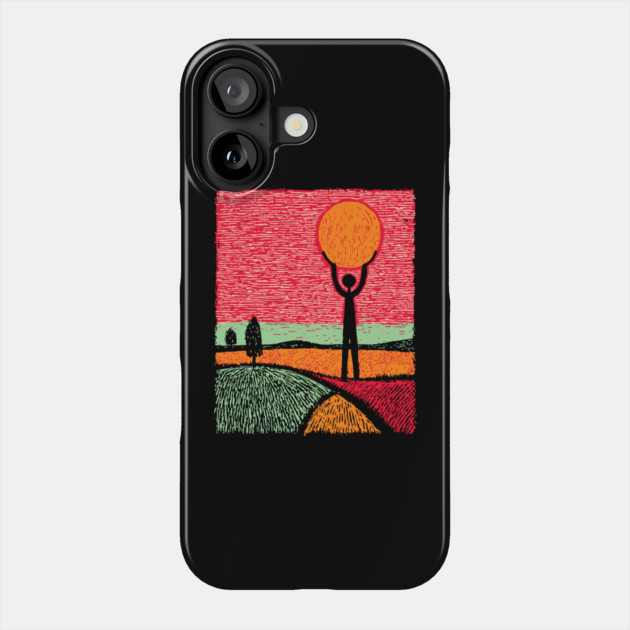 Folk Art Atlas - Carrying the Sun Phone Case by TuncGK