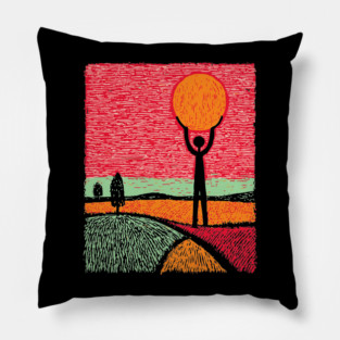 Folk Art Atlas - Carrying the Sun Pillow