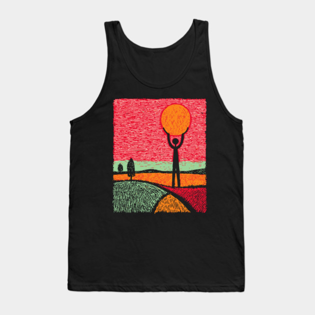 Folk Art Atlas - Carrying the Sun Tank Top by TuncGK