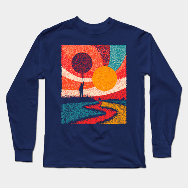 Surreal Universe - The Cosmic Balloonist Long Sleeve T-Shirt by TuncGK