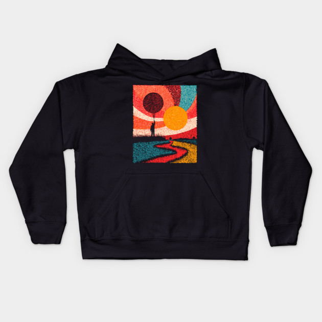 Surreal Universe - The Cosmic Balloonist Kids Hoodie by TuncGK
