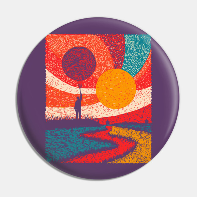 Surreal Universe - The Cosmic Balloonist Pin by TuncGK